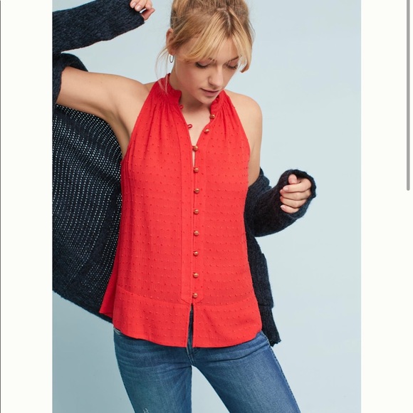 {Anthropologie} Maeve Alemeda Halter Top - Picture 1 of 6